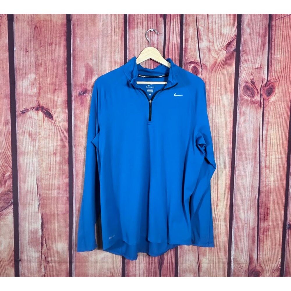 Mens Blue Nike Dri-Fit Pullover Running Top L